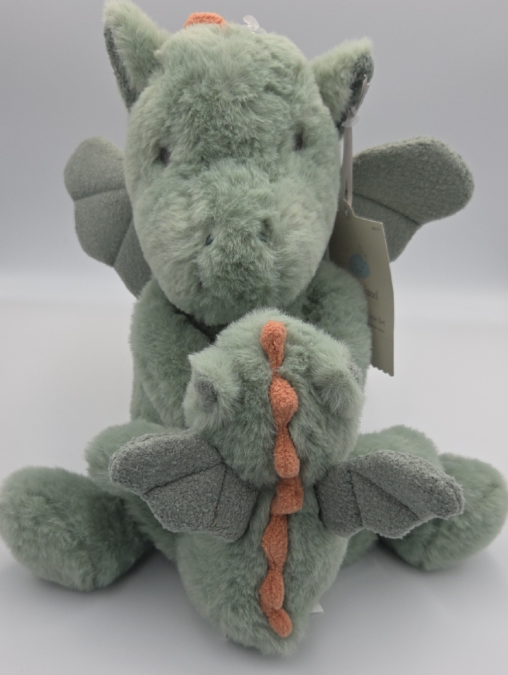 cloud island Green Plush Dragon with Orange Spikes